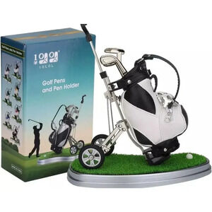 10L0L Golf Pen Holder with 3 Pieces Pens Silver Black Pen Pencil Holder